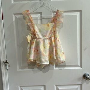 Ladies L cute top fully lined yellow, pink, white